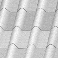 Concrete tiles with a textured surface, showcasing a pattern of overlapping waves, relevant for solar installation roofing options.