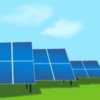 Ground-mounted solar panels in a sunny outdoor setting, representing solar energy solutions and installation options for BD Electrical Services.