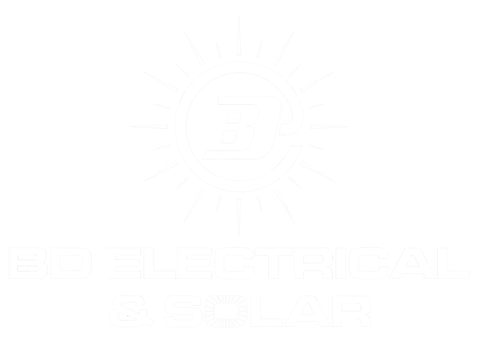 BD Electrical & Solar logo with sunburst design and text, representing electrical and solar services