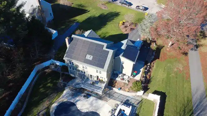Rooftop solar installation at a Bridgewater home