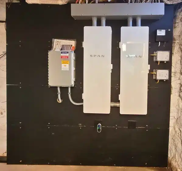 Two SPAN smart electrical panels installed in a Norwood home